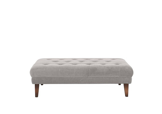 Boutique Palace Fabric Bench Stool - Silver
