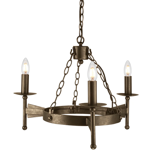 Cochere 3 -Light Wagon Wheel Chandelier