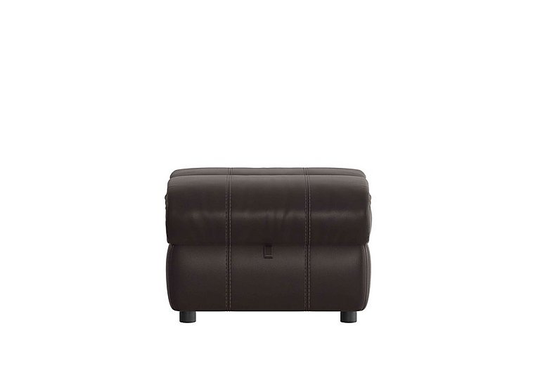 Link Leather Footstool - Brown- World of Leather