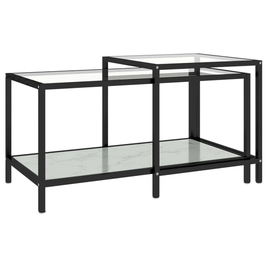 Ebern Designs Tea Tables 2 Pcs Tempered Glass White