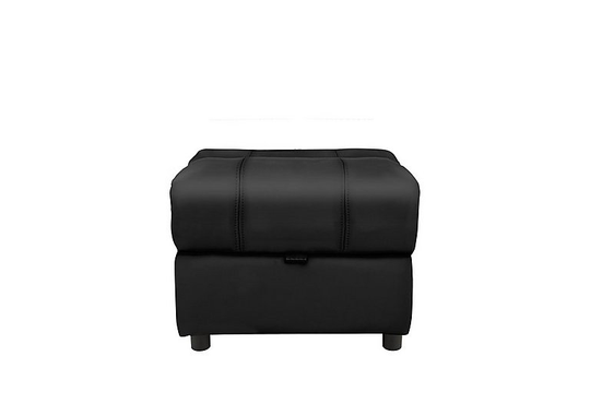 Moreno Leather Storage Footstool - Black- World of Leather