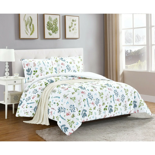 Luxury Quilted Modern Printed Bedspread Comforter Throw Bedding Set With Pillow Shams
