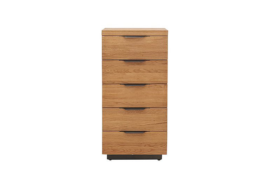 Earth 5 Drawer Narrow Chest of Drawers - Brown