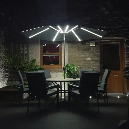 Linus 2.7m Traditional Parasol with Lights