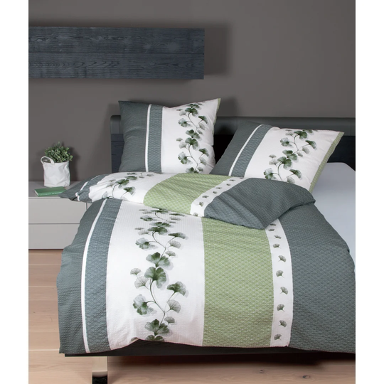Tango White/Grey/Khaki Cotton 100 TC Duvet Cover Set