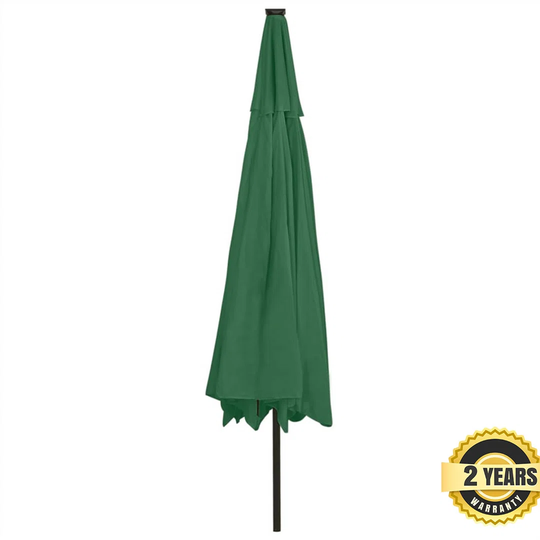 Parasol with LED lights and metal pole 400cm
