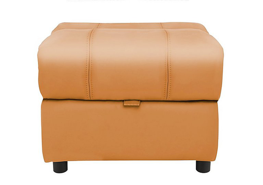 Moreno Leather Storage Footstool - Yellow- World of Leather