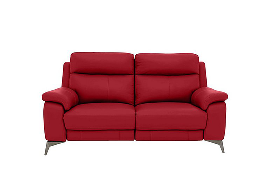 Missouri 2 Seater Leather Recliner Sofa with Power Headrest - Red- World of Leather