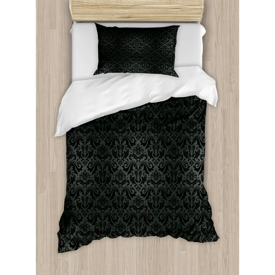 Celyn Grey/Black 100% Microfibre 260 TC Duvet Cover Set
