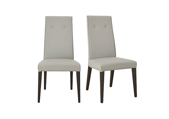 ALF - St Moritz Pair of Faux Leather Upholstered Dining Chairs - Grey