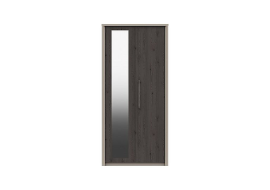 London Bedrooms - Paddington 2 Door Wardrobe with Mirror - Black