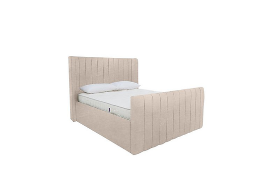 Eira High Foot End Ottoman Bed Frame - King Size - Beige