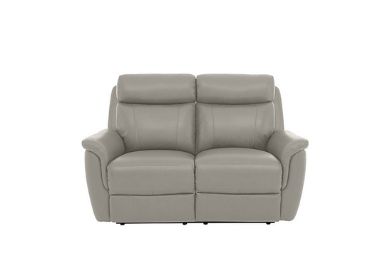 Orlando 2 Seater Leather Power Recliner Sofa with Power Headrests - Grey