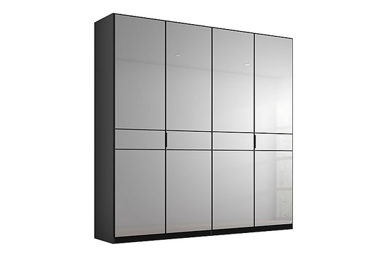 Rauch - Lando Hinged Mirror Wardrobe - 200-cm - Black