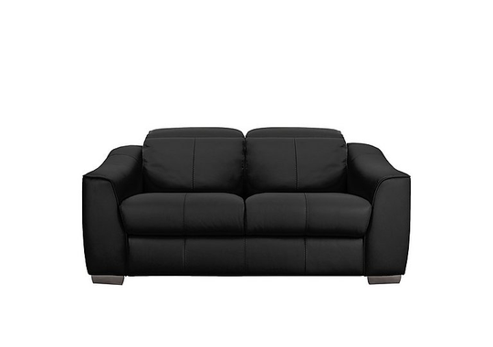 Xavier 2 Seater Leather Power Recliner Sofa with Power Headrests - Black- World of Leather