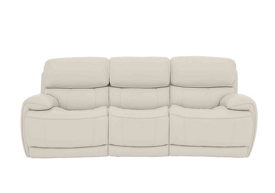 Relax Station Rocco 3 Seater Leather Power Rocker Sofa with Power Headrests - White- World of Leather