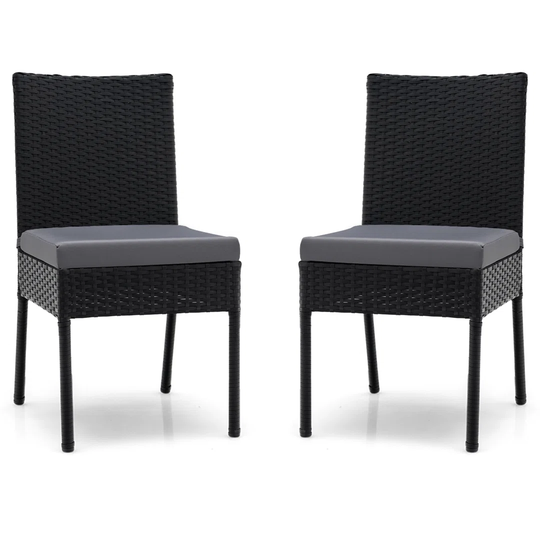 2-Piece Outdoor Dining Chair Set Patio Chairs With Soft Cushions