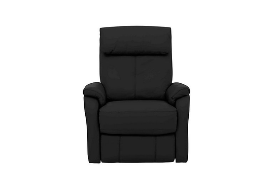 Rowan Leather Swivel Rocker Recliner Armchair - Black- World of Leather