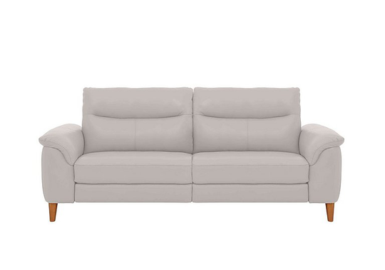 Morgan 3 Seater Leather Power Recliner Sofa - Grey