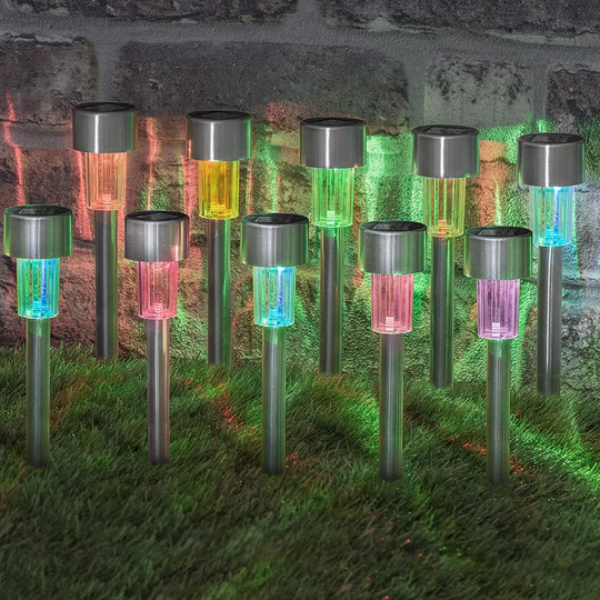 Rushmere Chrome Low Voltage Solar Powered Integrated LED Pathway Light