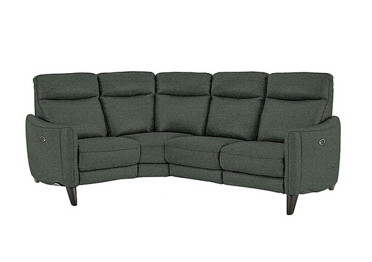 Compact Collection Petit Fabric Power Recliner Corner Sofa - Green