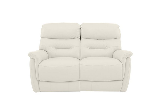 Chicago 2 Seater Leather Power Recliner Sofa - White- World of Leather