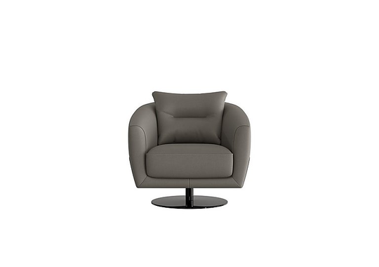 Nicoletti - Mimmo Leather Swivel Chair - Grey