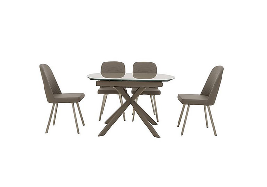 Wizard Extending Dining Table and 4 Chairs - Brown