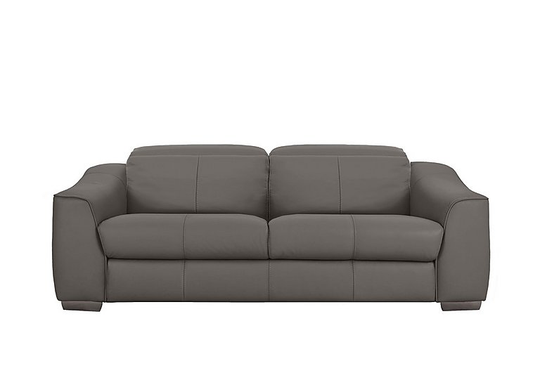 Xavier 3 Seater Leather Power Recliner Sofa with Power Headrests - Grey- World of Leather