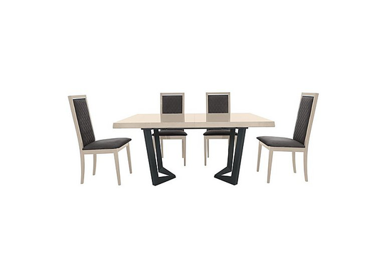 Palazzo 200cm Extending Dining Table in Sand Birch with 4 Rombi Dining Chairs