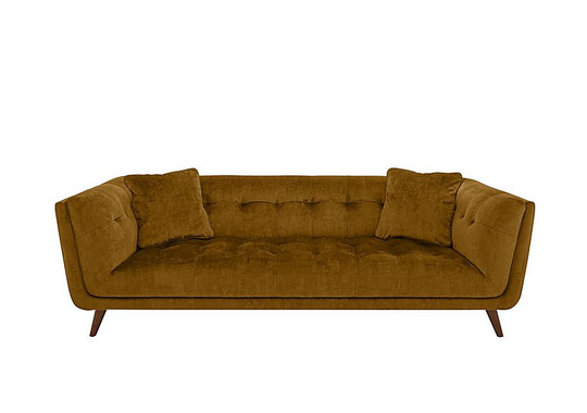 Rene 3 Seater Fabric Sofa - Yellow