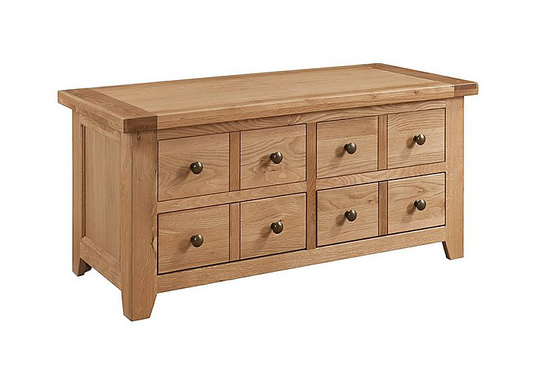 Furnitureland - California Solid Oak Storage Coffee Table with Drawers - Brown