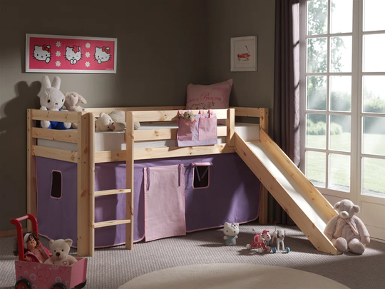 Pino Mid Sleeper Bed with Slide and Ladder