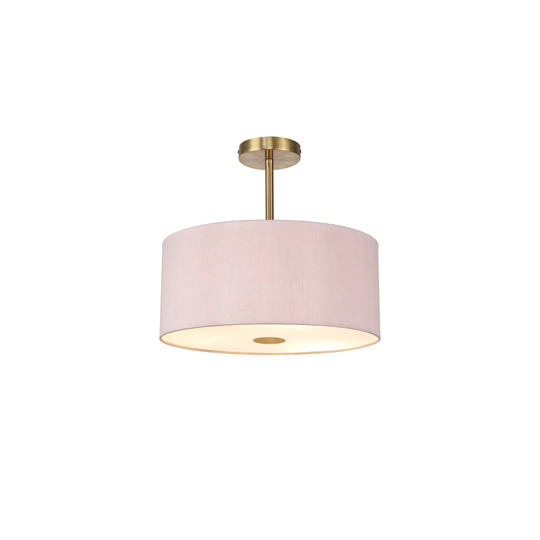 Baymont Polished Chrome 3M 5 Light E27 Single Pendant C/W 400Mm Dual Faux Silk Shade, Antique Gold/Ruby & 400Mm Frosted/PC Acrylic Diffuser