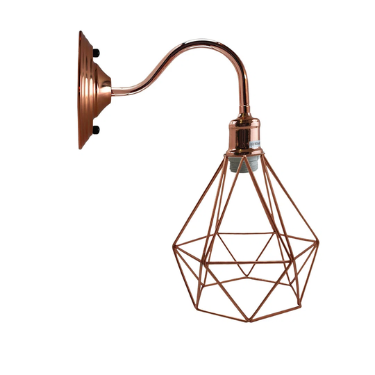 Modern Vintage Industrial Sconce Wall Light Cage Lamp Fitting Fixture UK