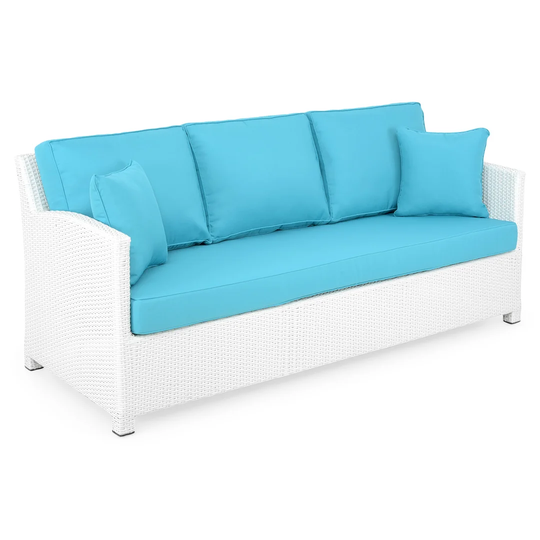 Sofa 3 Seater Farr L.185 L.80 H.85 White/turquoise