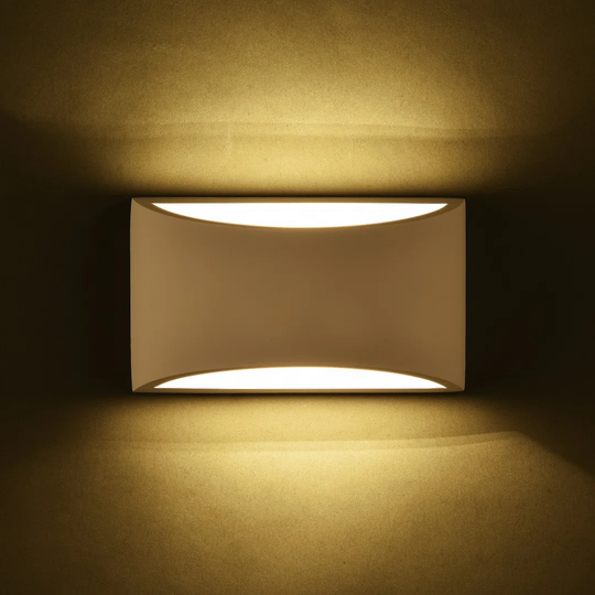 2 - Light Dimmable White Flush Mounted Sconce