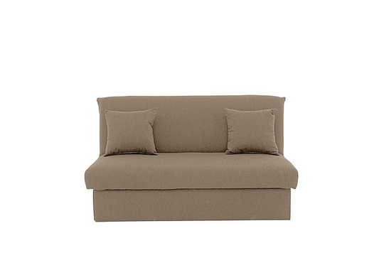 Versatile Small 2 Seater Fabric Sofa Bed No Arms - Beige