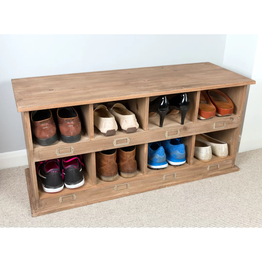 Idell School Locker Style Wood Storage Bench