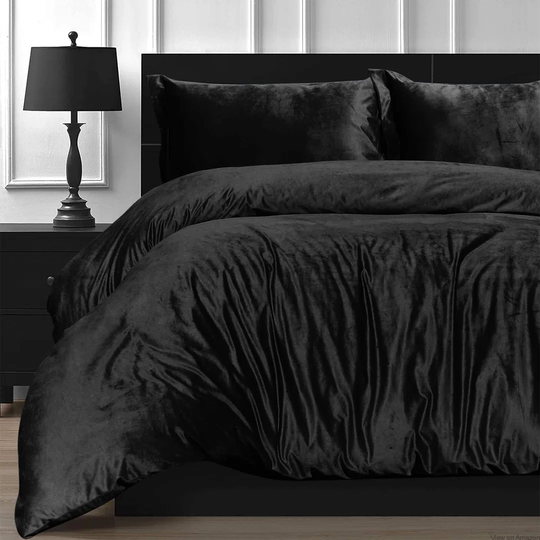 Chidsey 100% Crushed Velvet Duvet Cover Set