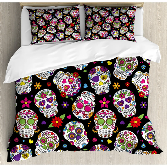 Parma Black/Red/Pink Microfibre 350 TC Duvet Cover Set
