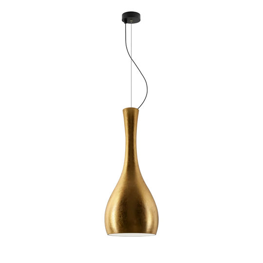 Itteki 1 -Light Teardrop Pendant with Wrought Iron Accents