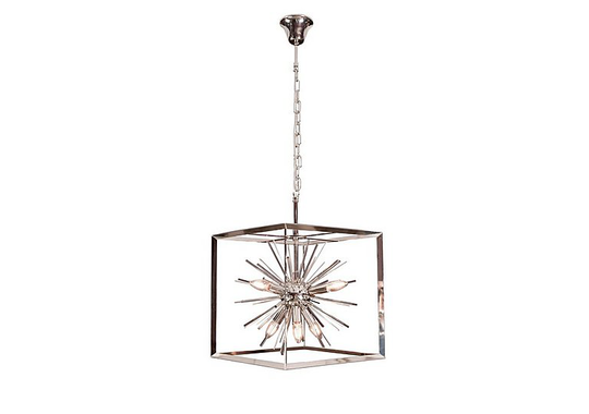 Large Silver Starburst Modern Chandelier