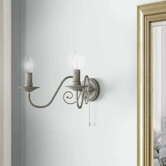 Calliope 2 - Light Dimmable Grey Candle Wall Light