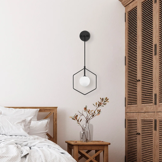 Ashaureah 1 - Light Dimmable Black Armed Sconce