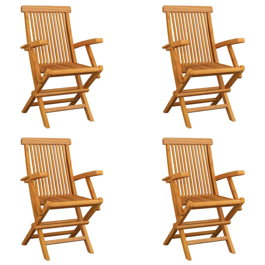 Antoniyah Folding Garden Chairs 4 Pcs Solid Teak Wood