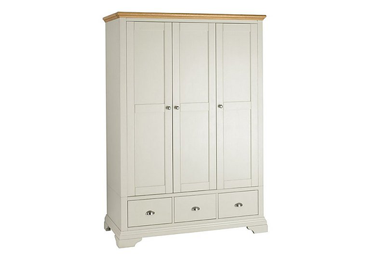 Furnitureland - Emily 3 Door Wardrobe - Grey