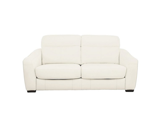 Cressida 2 Seater Leather Recliner Sofa - White- World of Leather
