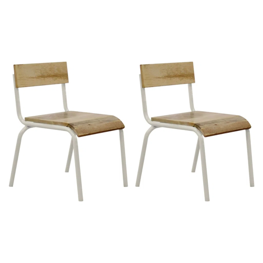 Kids Depot 2 Pieces Chair Set Original Mango Wood White