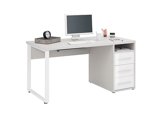 Techno Single Pedestal Desk - White